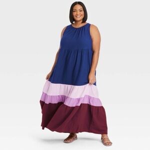 Ava & Viv Colorblock Maxi Dress